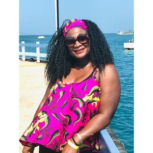 Ankara Spaghetti Strap Flowy Blouse With Matching Headwrap